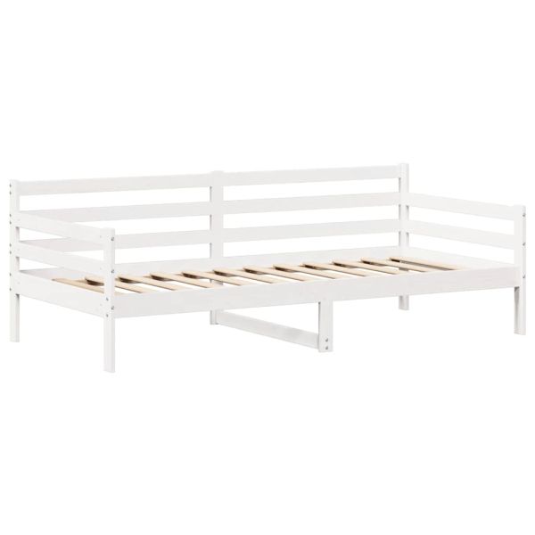 Комплект кушетка и пейка с покрив без матрак, бяло, 80x200 см
