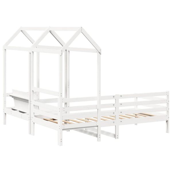 Комплект кушетка и пейка с покрив без матрак, бяло, 80x200 см