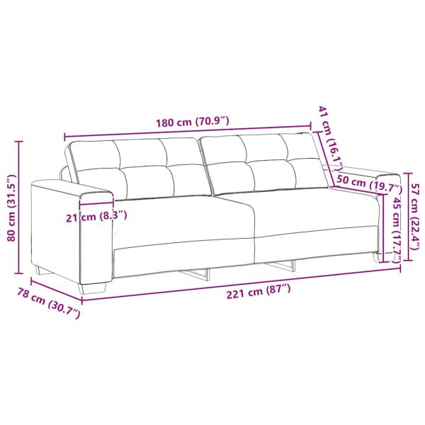 Комплект дивани от 2 части с възглавници, черен плат