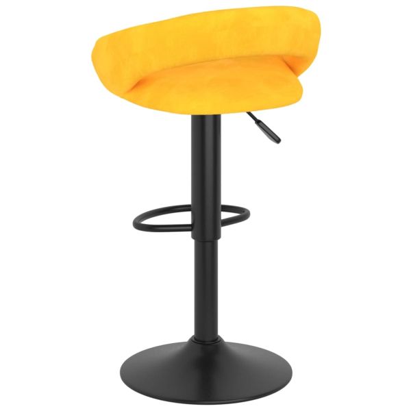 Бар столове, 2 бр., кадифе, сиво-жълти