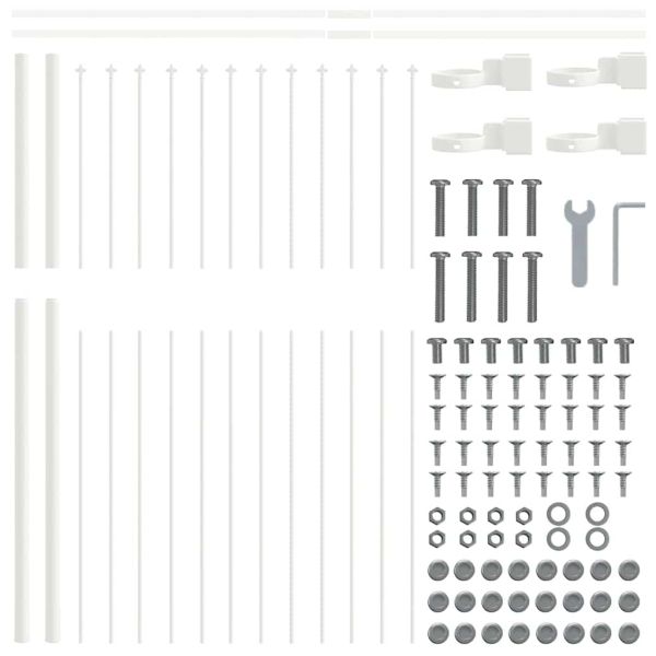 Градска ограда 6 pcs Бяло 10,2 x 1,5 м
