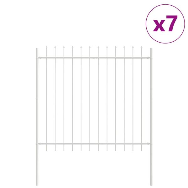 Градска ограда 7 pcs Бяло 11,9 x 1,5 м