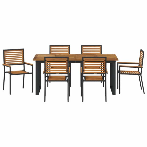 Комплект за хранене в градината 7 pcs Черно