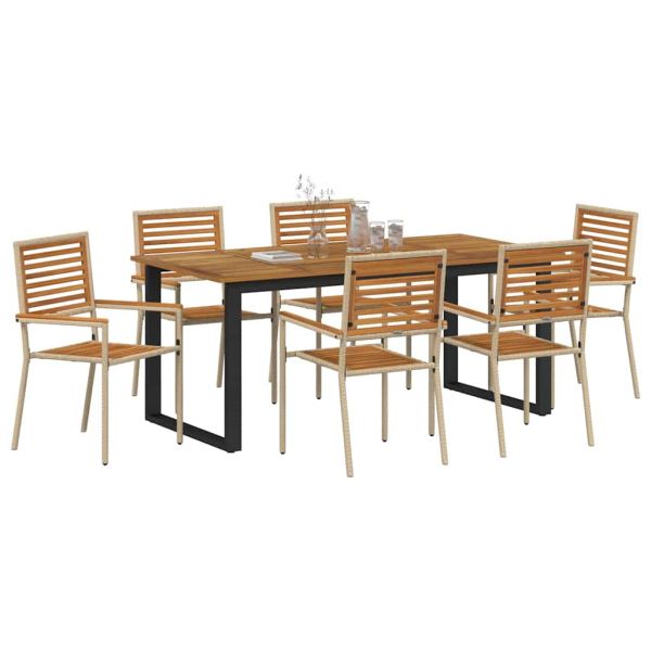 Комплект за хранене в градината 7 pcs Бежово