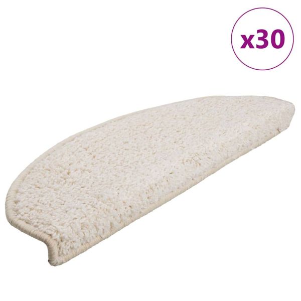 Изтривалки за стълби, 30 бр., 65x21x4 см, бели, полукръгли, големи
