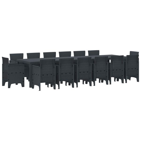 Комплект за хранене в градината 15 pcs Антрацит Ратан Polt
