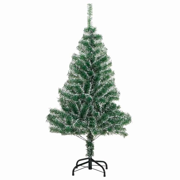 Изкуствена коледна елха със сняг и LED светлина 120 cm