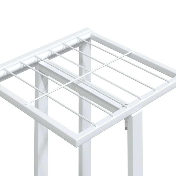 5-етажна стойка за цветя с колелца 44x23x100 см, бяло желязо
