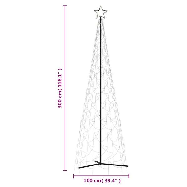 Коледна елха с шишарка, топло бяло, 500 LED диода, 100x300 см