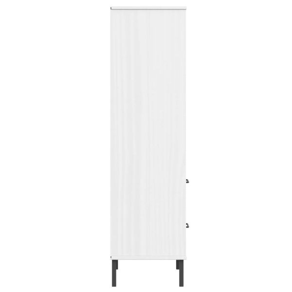 Библиотека с 2 чекмеджета бяла 60x35x128,5 см дърво масив OSLO