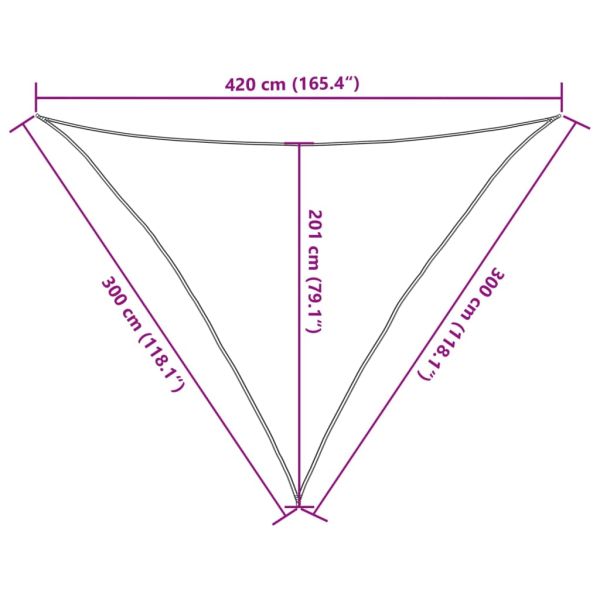Сенник за платно 160 г/м² триъгълен светлосив 3x3x4,2 м HDPE