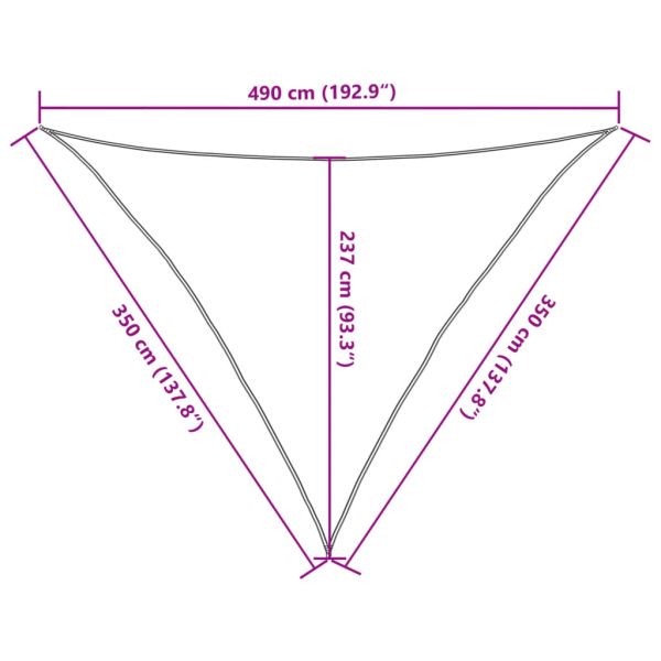 Сенник за платно 160 г/м² триъгълен светлосив 3,5x3,5x4,9 м HDPE