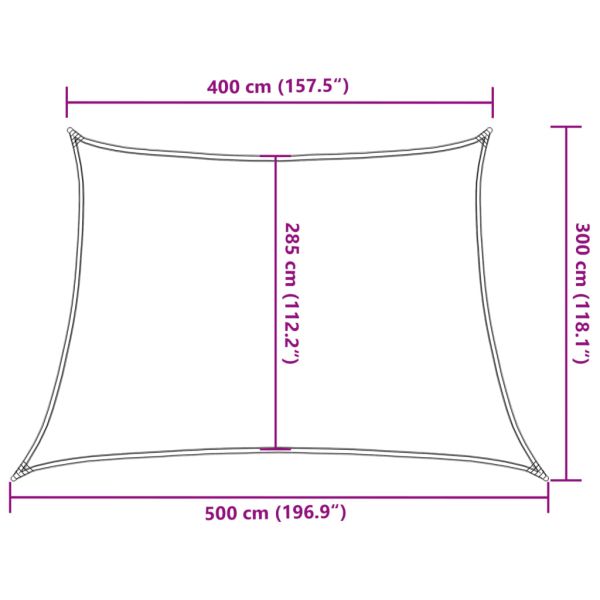 Сенник за платно 160 г/м² трапецовиден светлосив 4/5x3 м HDPE