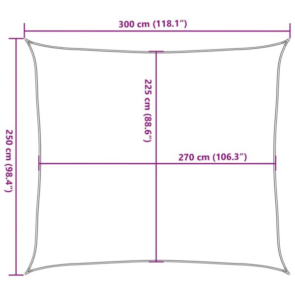 Сенник за платно 160 г/м² правоъгълен пясъчен 2,5x3 м HDPE