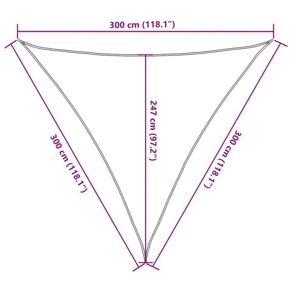Сенник за платно 160 г/м² триъгълен пясък 3x3x3 м HDPE