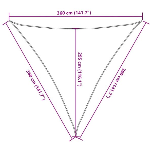 Сенник за платно 160 г/м² триъгълен пясък 3,6x3,6x3,6 м HDPE