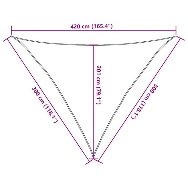 Сенник за платно 160 г/м² триъгълен пясък 3x3x4,2 м HDPE