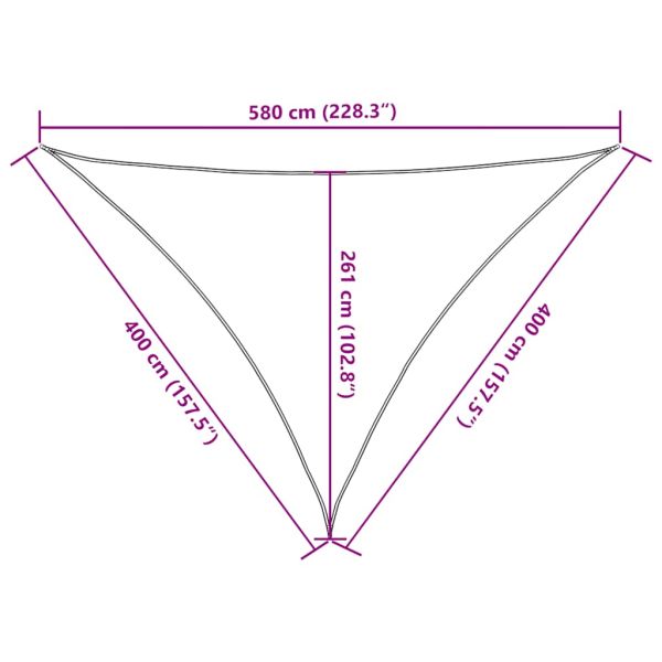 Сенник за платно 160 г/м² триъгълен пясък 4x4x5,8 м HDPE