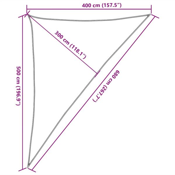 Сенник за платно 160 г/м² триъгълен пясък 4x5x6,8 м HDPE