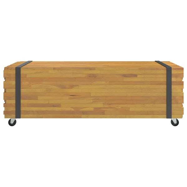 Холна маса 110x45x35 см, масивно тиково дърво