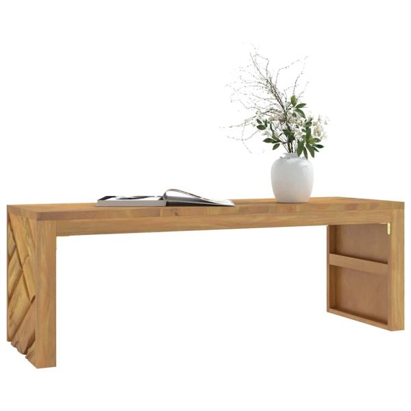 Холна маса 110x35x38 см, масивно тиково дърво