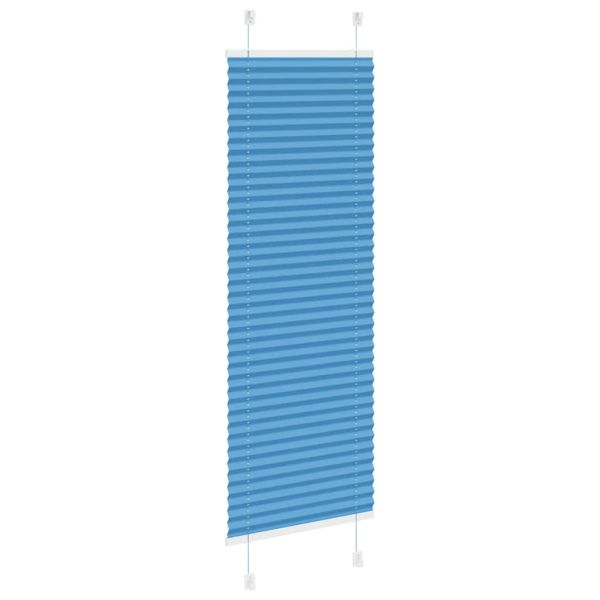 Плисирана щора, синя, 40x100 см, ширина на плата 39,4 см, полиестер