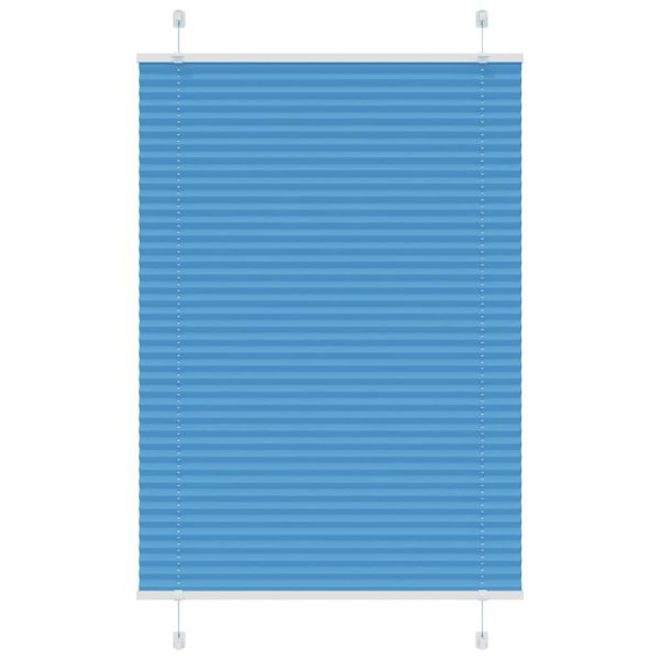 Плисирана щора, синя, 70x100 см, ширина на плата 69,4 см, полиестер