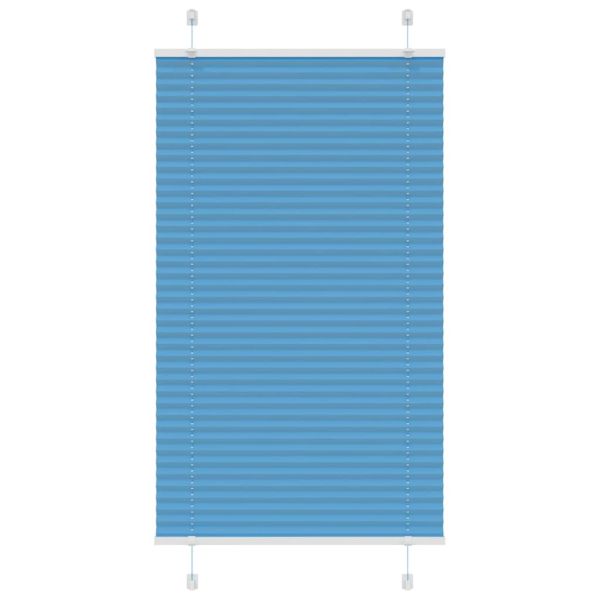 Плисирана щора, синя, 75x100 см, ширина на плата 74,4 см, полиестер