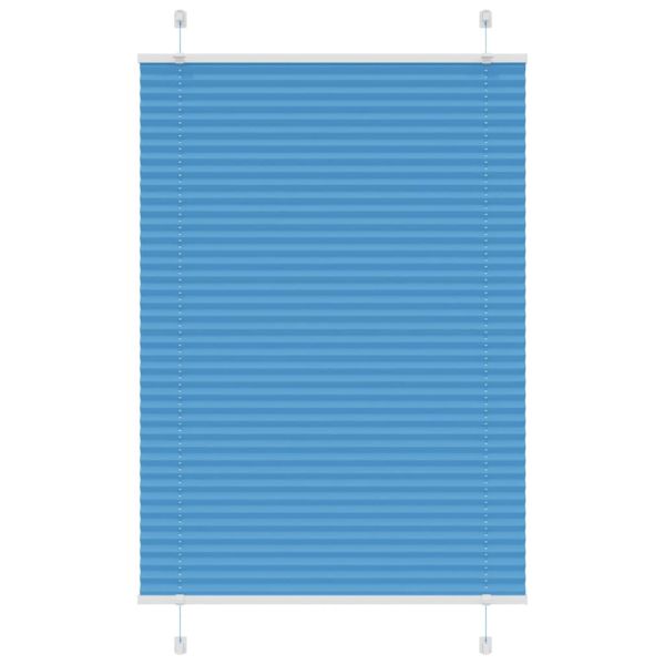 Плисирана щора, синя, 80x100 см, ширина на плата 79,4 см, полиестер