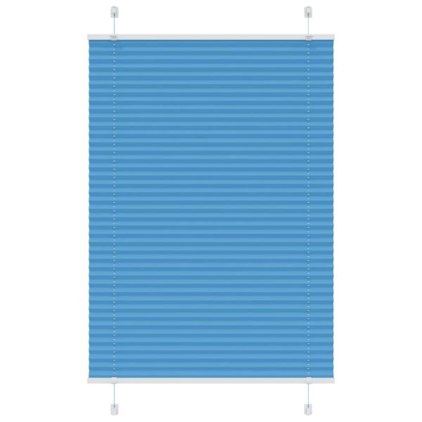 Плисирана щора, синя, 100x100 см, ширина на плата 99,4 см, полиестер