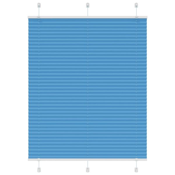 Плисирана щора, синя, 105x100 см, ширина на плата 104,4 см, полиестер
