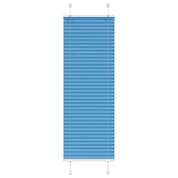 Плисирана щора, синя, 45x150 см, ширина на плата 44,4 см, полиестер