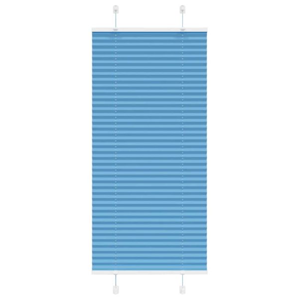 Плисирана щора, синя, 55x150 см, ширина на плата 54,4 см, полиестер