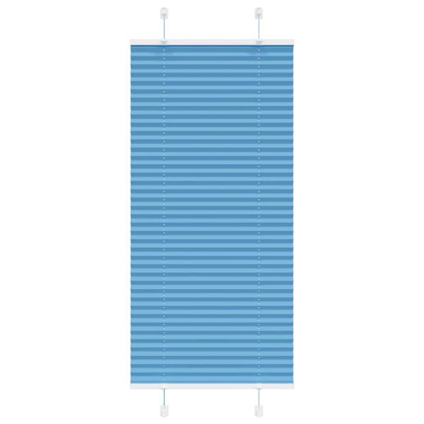 Плисирана щора, синя, 60x150 см, ширина на плата 59,4 см, полиестер