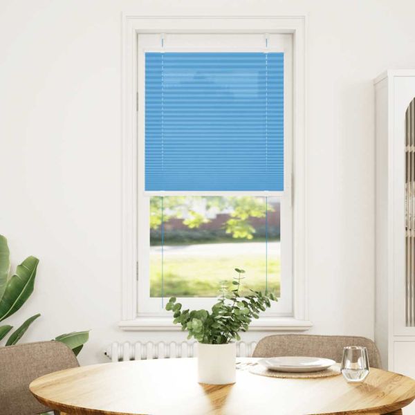 Плисирана щора, синя, 60x150 см, ширина на плата 59,4 см, полиестер