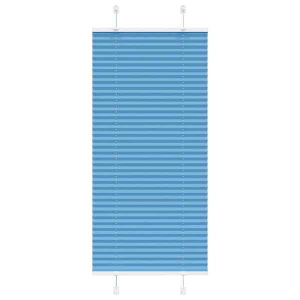 Плисирана щора, синя, 65x150 см, ширина на плата 64,4 см, полиестер