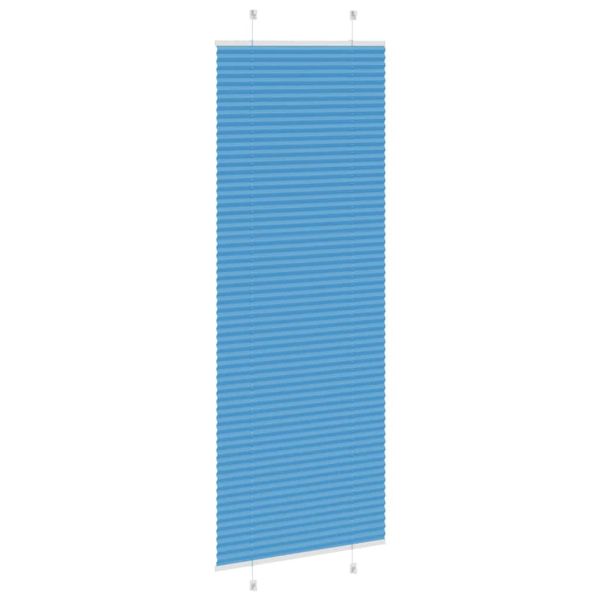 Плисирана щора, синя, 70x200 см, ширина на плата 69,4 см, полиестер