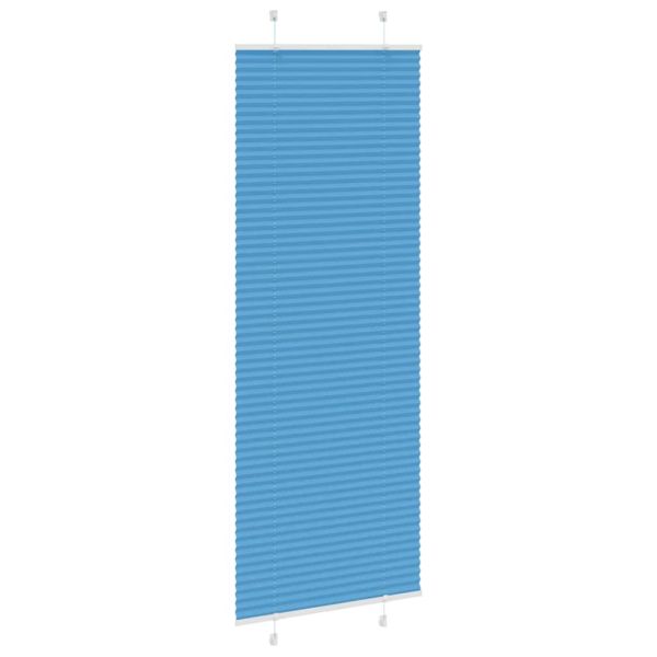 Плисирана щора, синя, 75x200 см, ширина на плата 74,4 см, полиестер