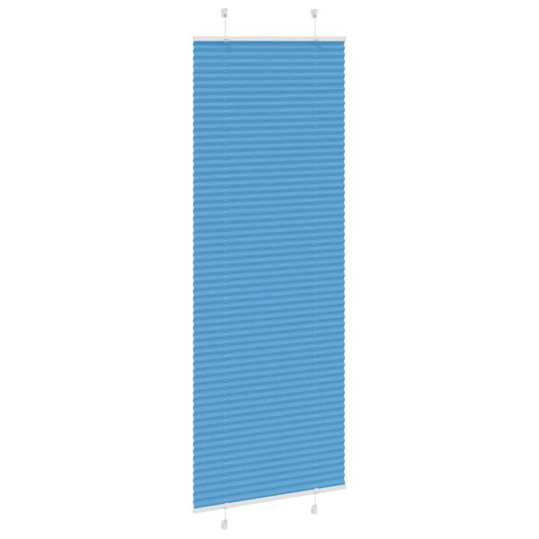 Плисирана щора, синя, 80x200 см, ширина на плата 79,4 см, полиестер