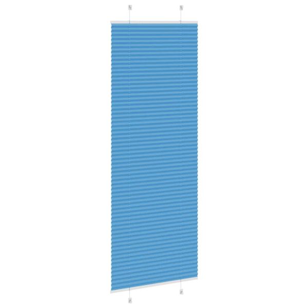 Плисирана щора, синя, 80x200 см, ширина на плата 79,4 см, полиестер