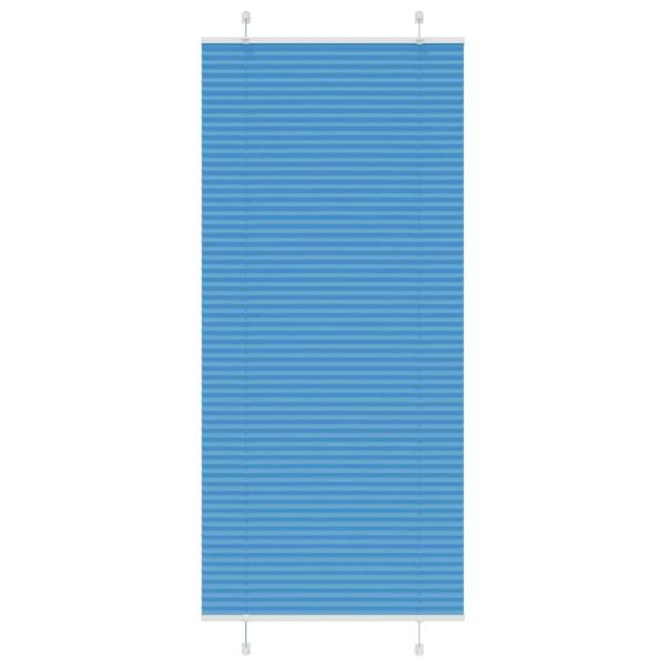 Плисирана щора, синя, 85x200 см, ширина на плата 84,4 см, полиестер
