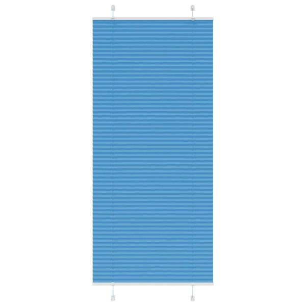 Плисирана щора, синя, 90x200 см, ширина на плата 89,4 см, полиестер