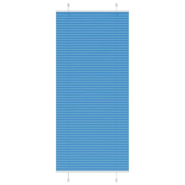 Плисирана щора, синя, 95x200 см, ширина на плата 94,4 см, полиестер