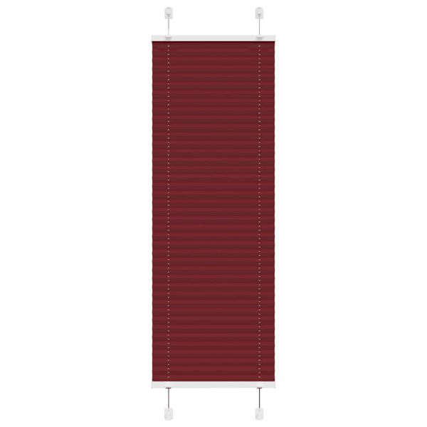 Плисирана щора, бордо червена, 45x100 см, ширина на плата 44,4 см, полиестер