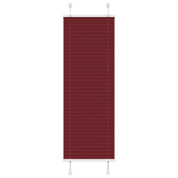 Плисирана щора, бордо червена, 45x150 см, ширина на плата 44,4 см, полиестер