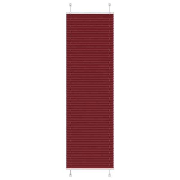 Плисирана щора, бордо червена, 55x200 см, ширина на плата 54,4 см, полиестер