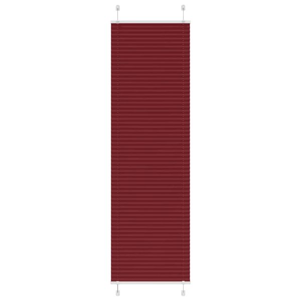 Плисирана щора, бордо червена, 65x200 см, ширина на плата 64,4 см, полиестер