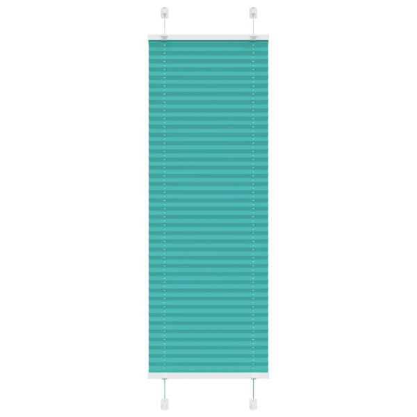 Плисирана щора, петролно зелена, 50x100 см, ширина на плата 49,4 см, полиестер