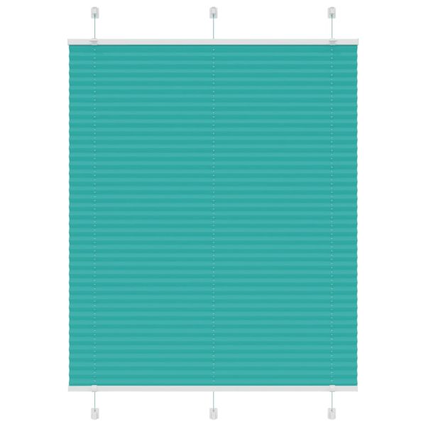 Плисирана щора, петролно зелена, 110x100 см, ширина на плата 109,4 см, полиестер