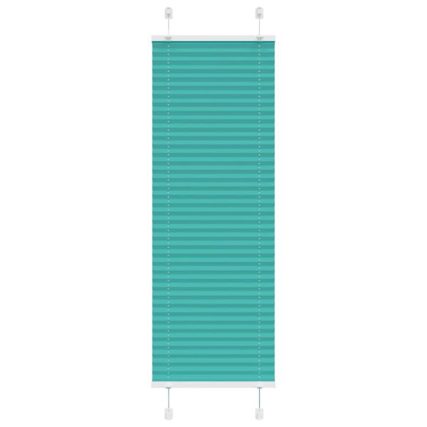 Плисирана щора, петролно зелена, 40x150 см, ширина на плата 39,4 см, полиестер